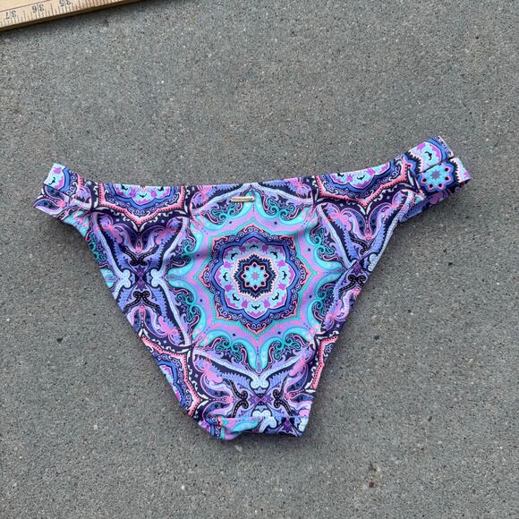 Victoria's Secret Purple Blue Pink The Double Banded Hipster Bikini Bottoms MED - Picture 3 of 6
